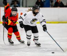 Helen Murray in action for the Ice Fernz during their 3-1 win over Belgium in Dunedin. PHOTO: KEA...