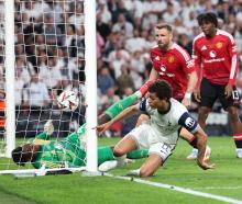 Brennan Johnson scores Spurs' winning goal. Photo: Reuters 