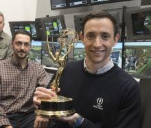Virtual Eye commercial and production executive vice-president Ben Taylor (front), golf senior...