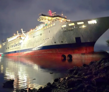 The Cook Strait ferry Aratere is grounded near Picton on 21 June this year. Photo: Renee...