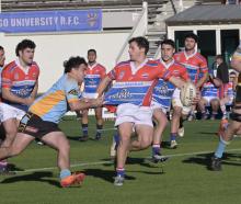 University take on Harbour in the ninth round of the Dunedin premier men's club rugby competition...