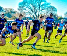 CBHS centre William Brown heads for the try line. PHOTO: THOMAS BIRD