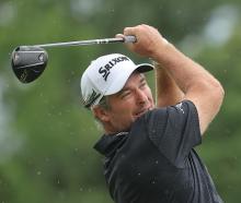 Ryan Fox plays a shot off the second tee on his way to winning the Myrtle Beach Classic in South...