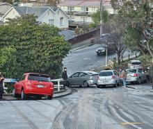 Icy conditions on Heriot Row, in central Dunedin, caused a number of minor crashes this morning....