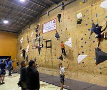 Thursday night sessions on the climbing wall at Mount Hutt College are proving popular. PHOTO:...