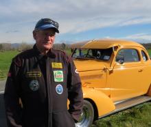 Graeme Cameron of Rakaia with his orange 1937 Chevrolet Coupe during the Ashburton Car Club’s...