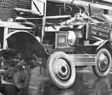 A Christchurch Fire Brigade engine in which Station Officer J.H. Noblett (pictured) was killed,...