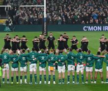 The All Blacks perform the haka before their match against Ireland in Dublin last year. Photo:...