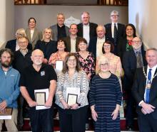 The 2025 Waitaki Citizens’ Award recipients at the Oamaru Opera House with Waitaki District Mayor...
