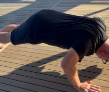 Howard Wilson completed his first set of push-ups for the Blue September challenge aboard a boat...