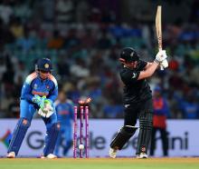 White Ferns batter Georgia Plimmer is bowled during this morning's loss to India. Photo: Getty...
