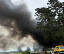 Firefighters at the scene of the fire in Darfield, Canterbury. Photo: Supplied 