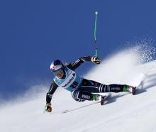 Queenstown alpine skier Alice Robinson on her way to her first super G world cup win in St Moritz...