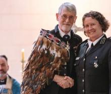 Heather Keele and Hato Hone St John chancellor John Whitehead at a ceremony in Dunedin. PHOTO:...
