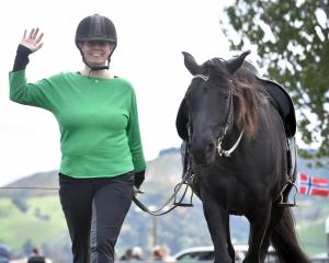 Cornelia Stussig with her Rocky Mountain horse Emily. PHOTOS: PETER MCINTOSH