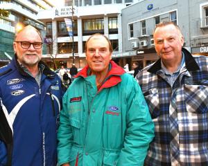 Peter McCabe, of Dunedin, Alan Warren, of Alexandra, and Mark McCabe, of Perth. PHOTOS: LINDA...