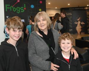 Jan Taita, of Dunedin, with her grandchildren Mason, 10, and Eli, 8, Jenkins all of Dunedin. 