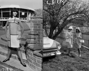 On the left: The "MONDRIAN" look ( the European abstract artist who started it all ) is worn by...