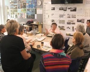 Contemporary art teacher Shona Mackenzie, from Tauranga, with a full class. PHOTOS: RAWAN SAADI