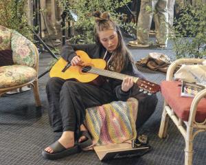 Wānaka student Cuba Blair practises during a music-making class. PHOTOS: RAWAN SAADI