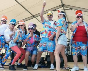 The Scoop Squad channelled summer with their Feral Flock group costume entry.