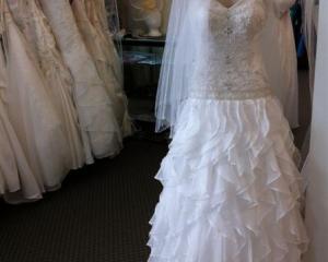 Bridal gown at House of Kavina, Caversham, Dunedin