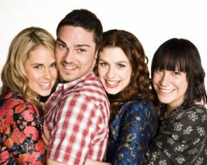 Jay Ryan stars as Kev in Go Girls with (from left) Anna Hutchison (Amy), Alix Bushnell (Britta)...