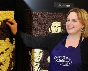 A hall of fame, made entirely of chocolate, is on display in the mall throughout the Dunedin...