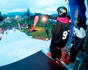 A skier prepares to take on the rail in last year's Parklife Invitational at the Queenstown...