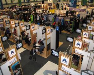 A view of mostly North Island tourism exhibition booths, where appointments with travel buyers...