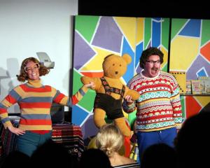 Actors Kylie Milne and Daryl Wrightson perform The Loose Dick Kiddies Show. Photo supplied.