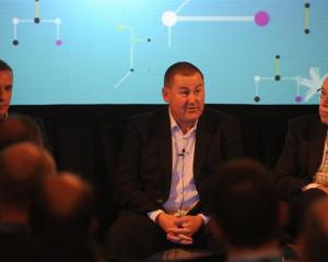 Advocating the benefits of fast fibre are (from left)  Gen-i corporate general manager Steve...