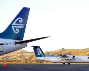 Air New Zealand aircraft at Dunedin International Airport earlier this year. Photo from <i>ODT</i...