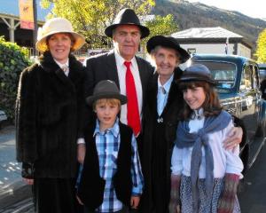 Arrowtown family (from left) Yvonne Stevenson, Johnny Stevenson, and Elma Stevenson, with (front)...