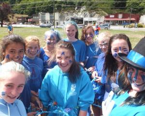 Arthur House year 9 girls decked out in blue.