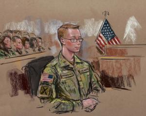 Bradley Manning is seen in a courtroom sketch. REUTERS/Bill Hennessy