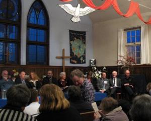 Candidates and audience assemble in Opoho Presbyterian Church. Photo by Peter Dowden