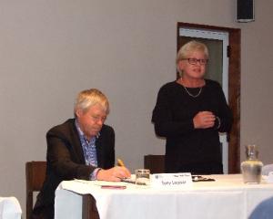 Central Otago mayoral candidates, incumbent Tony Lepper and challenger Lynley Claridge, on the...