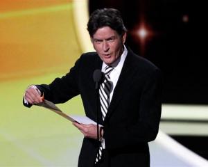 Charlie Sheen on stage at the 63rd Primetime Emmy Awards in Los Angeles this week. REUTERS/Mario...