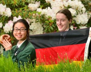 Columba College year 12 pupils Modi Deng (left) and Ella Barclay  look forward  to being immersed...