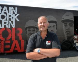 Duncan O'Keefe (front) and Tony Doake, were in Dunedin to recruit infrastructure workers for the...