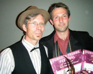 Dunedin Fringe Festival director Paul Smith (left) with Vague de Cirque publicist Miguel Nitis at...