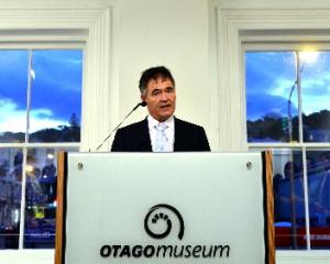 Dunedin Mayor Dave Cull speaks at a function yesterday marking the reopening of the former...