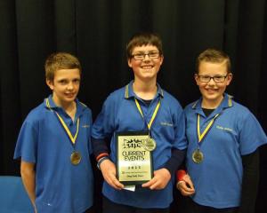 Extra! Current Events Quiz years 7 and 8 winners (from left) Ryan Shields, Jackson Collier  and...