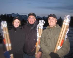 Fireworks International owner Paul Collins (centre) with daughter Lucy and son Robert in...