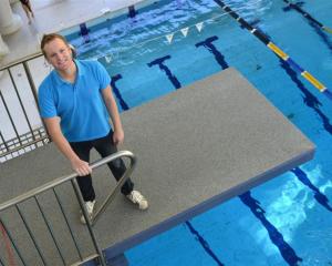 Former Otago diver and now Olympic judge Simon Latimer back on the high board at Moana Pool,...