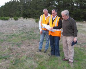 Fulton Hogan industries manager Peter Reid (left) and regional manager Alan Peacock (centre, both...