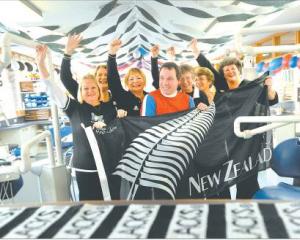 Gearing up for the test are University of Otago Orthodontist Centre staff (from left) Sandy...
