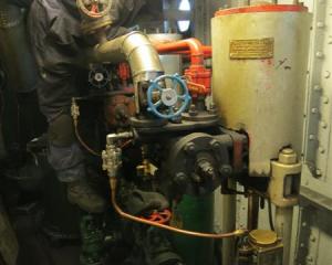 Gough Bros fitter Allan Ledington, of Invercargill, checks the water pumps. Photos by James Beech.