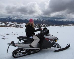 In her spare time, Wanaka snowmobiler Torte Lyons enjoys "freestyle" riding, wherever she can...